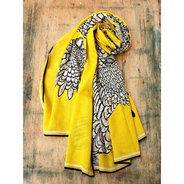 Inoui Editions medvilnės skara CARACAT YELLOW